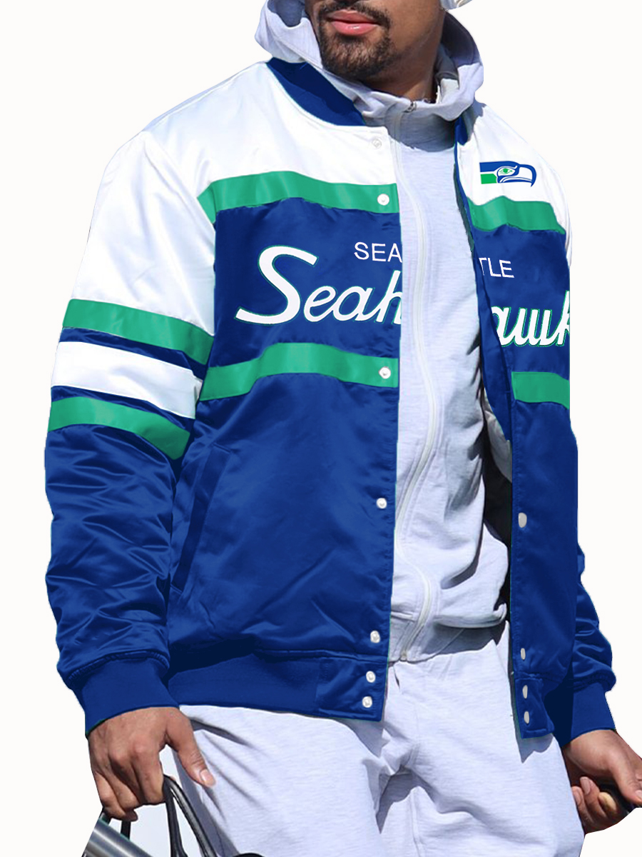 Seattle Seahawks Special Script Heavyweight Satin Jacket