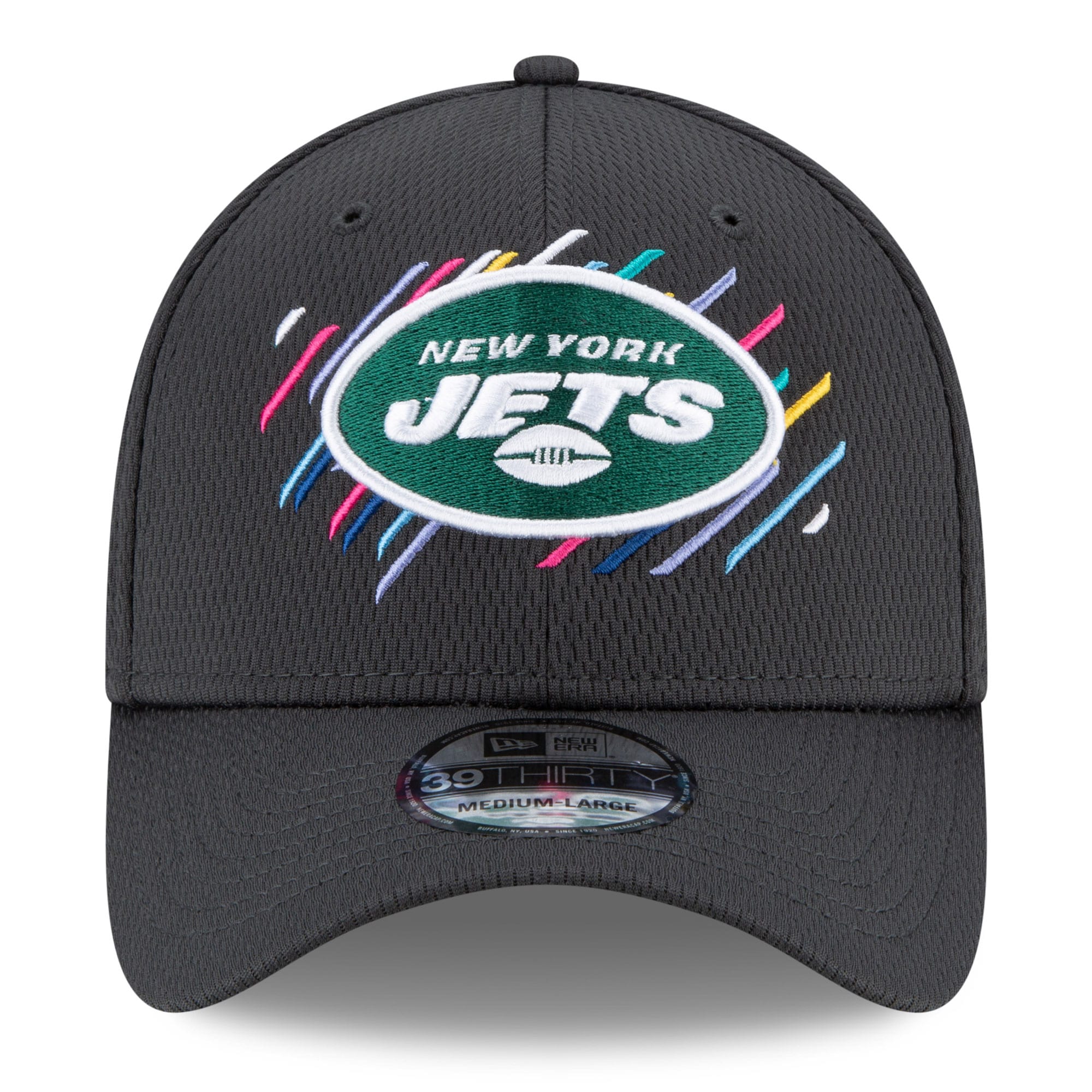 New England Patriots New York Jets Men's Charcoal 2021 Crucial Catch 39THIRTY Flex Hat