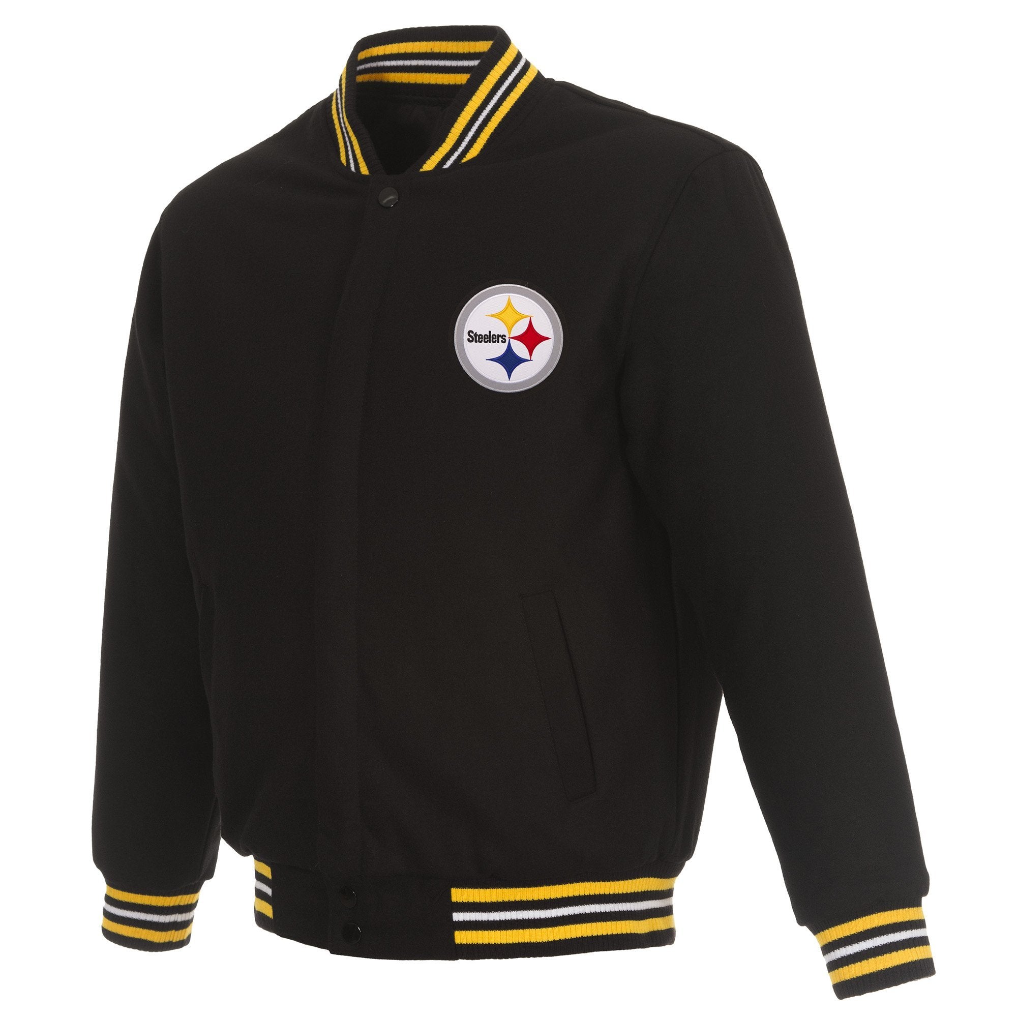 PITTSBURGH STEELERS REVERSIBLE WOOL JACKET - BLACK