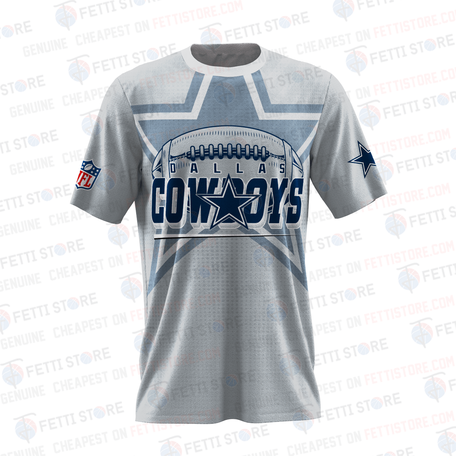 Dallas Cowboys American Football Pattern 3D T-Shirt