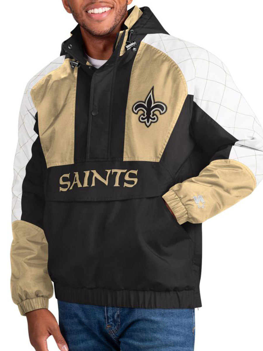 New Orleans Saints Check Half-Snap Pullover Jacket