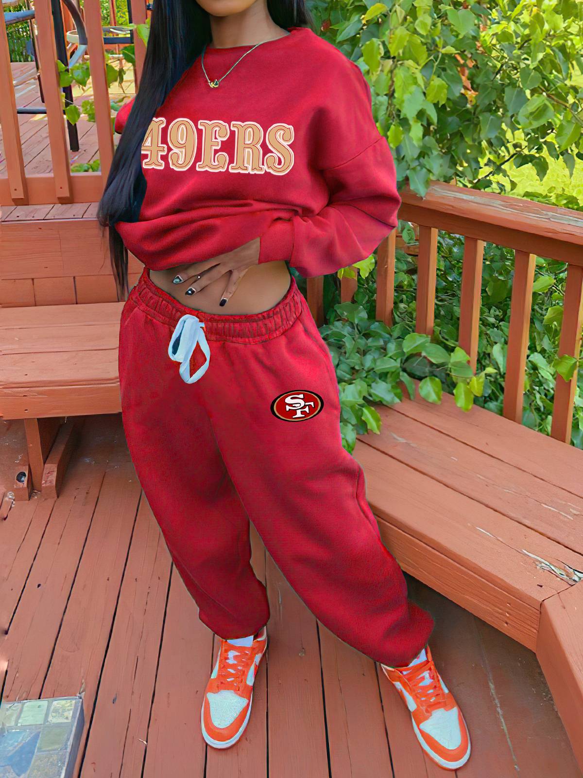 Sports Sweatshirt Two-Piece Suit