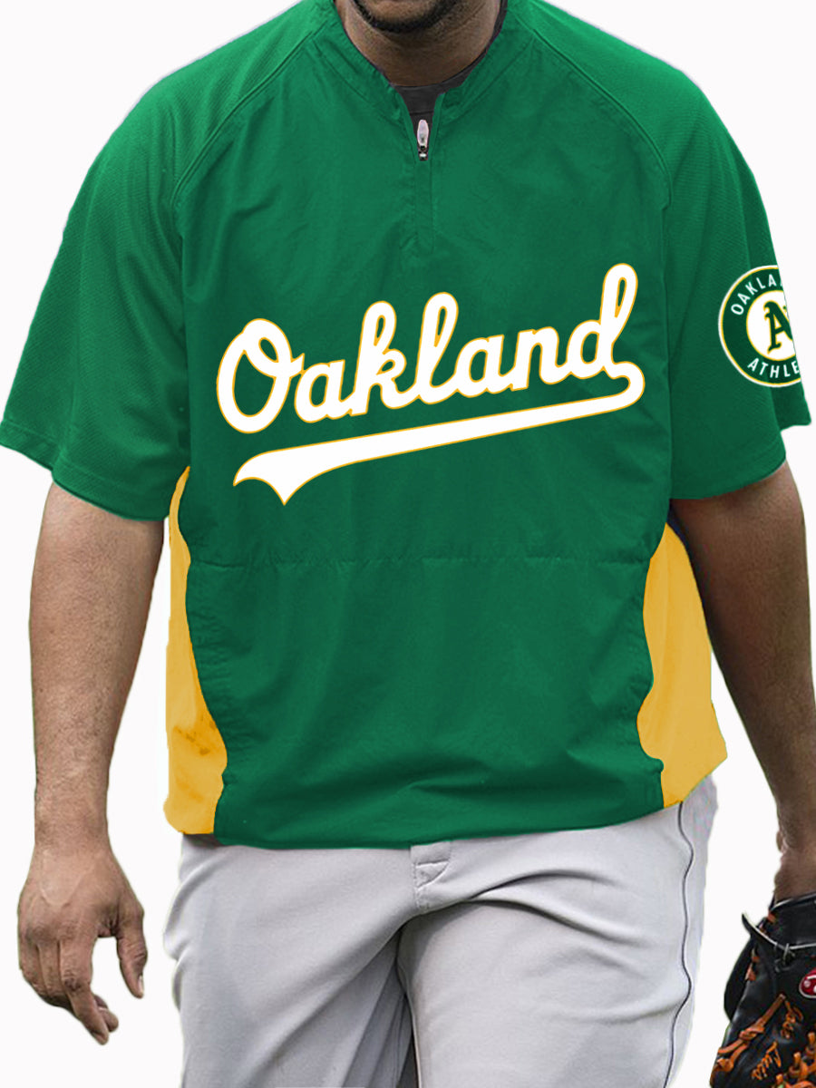 Oakland Athletics MLB Men's Raglan Short Sleeve Sports Top