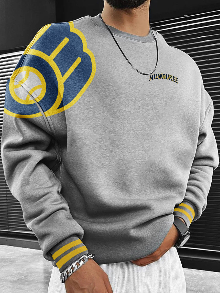 Milwaukee Brewers Fashion Men's Crewneck Sweatshirt