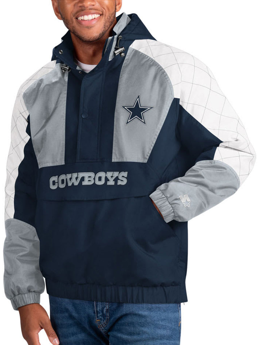 Dallas Cowboys The Body Check Half-Snap Pullover Jacket