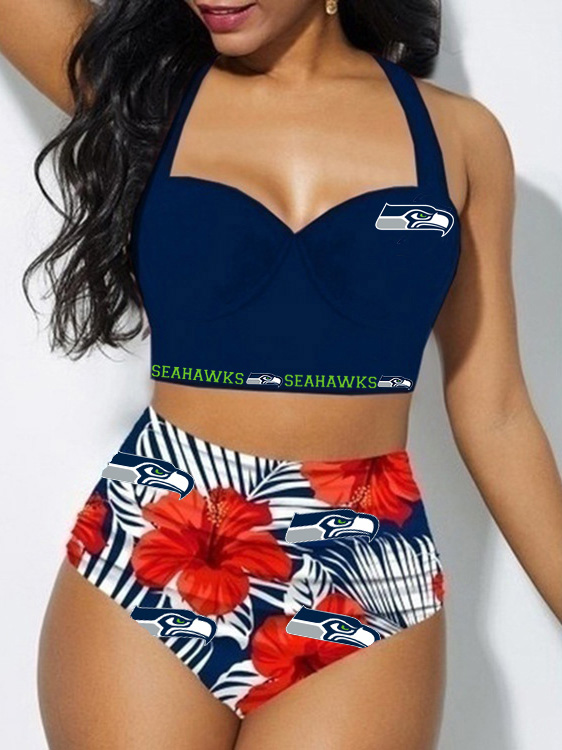 Seattle Seahawks Sexy Print Bikini Swimsuit