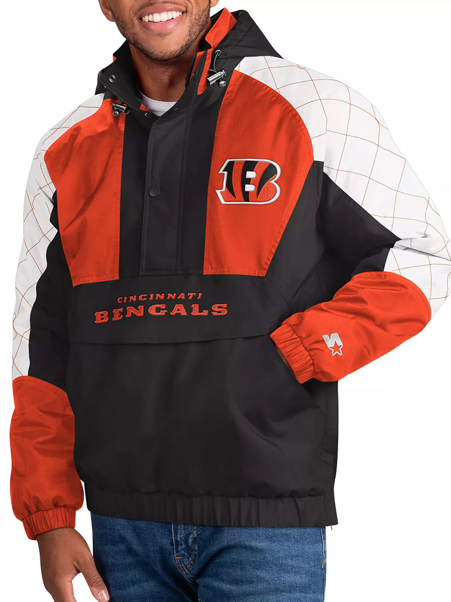 Cincinnati Bengals The Body Check Half-Snap Pullover Jacket