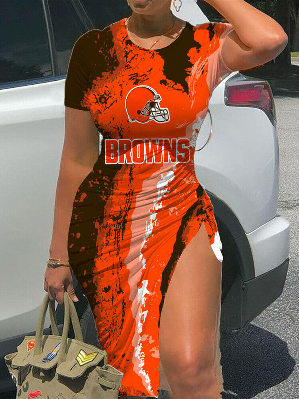 Cleveland Browns Women's Slit Bodycon Dress