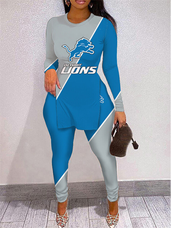 Detroit Lions Limited Edition High Slit Shirts And Leggings Two-Piece Suits