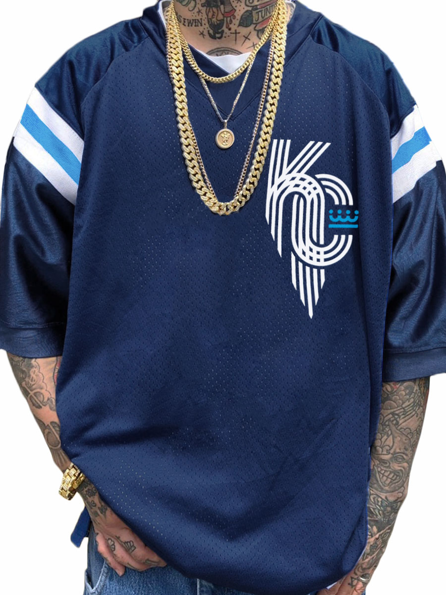 Kansas City Royals MLB Men's Fashion V-Neck Short Sleeve Jersey