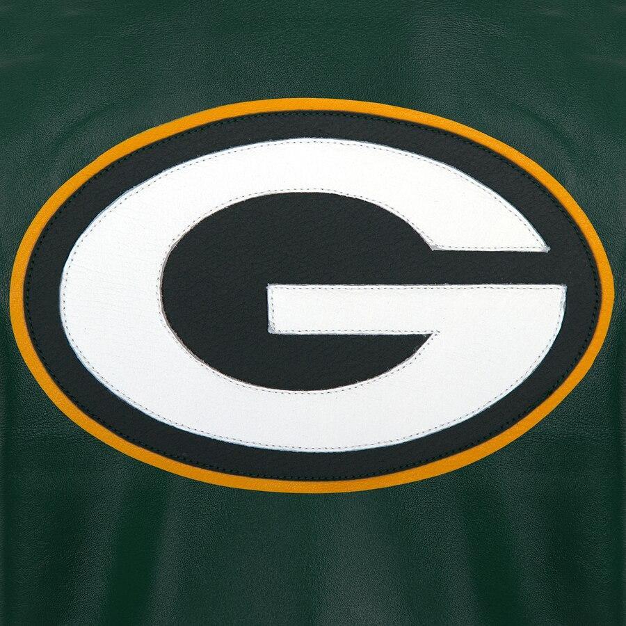 GREEN BAY PACKERS JH DESIGN LEATHER JACKET - GREEN