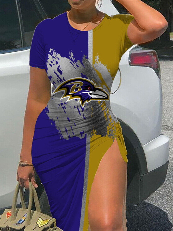 Baltimore Ravens Women's Slit Bodycon Dress