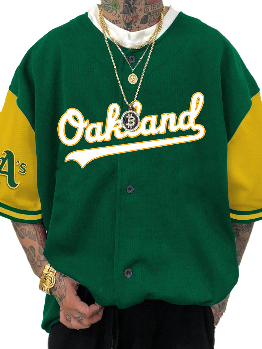 Oakland Athletics Fashion Men's Fashion Short Sleeve Jersey