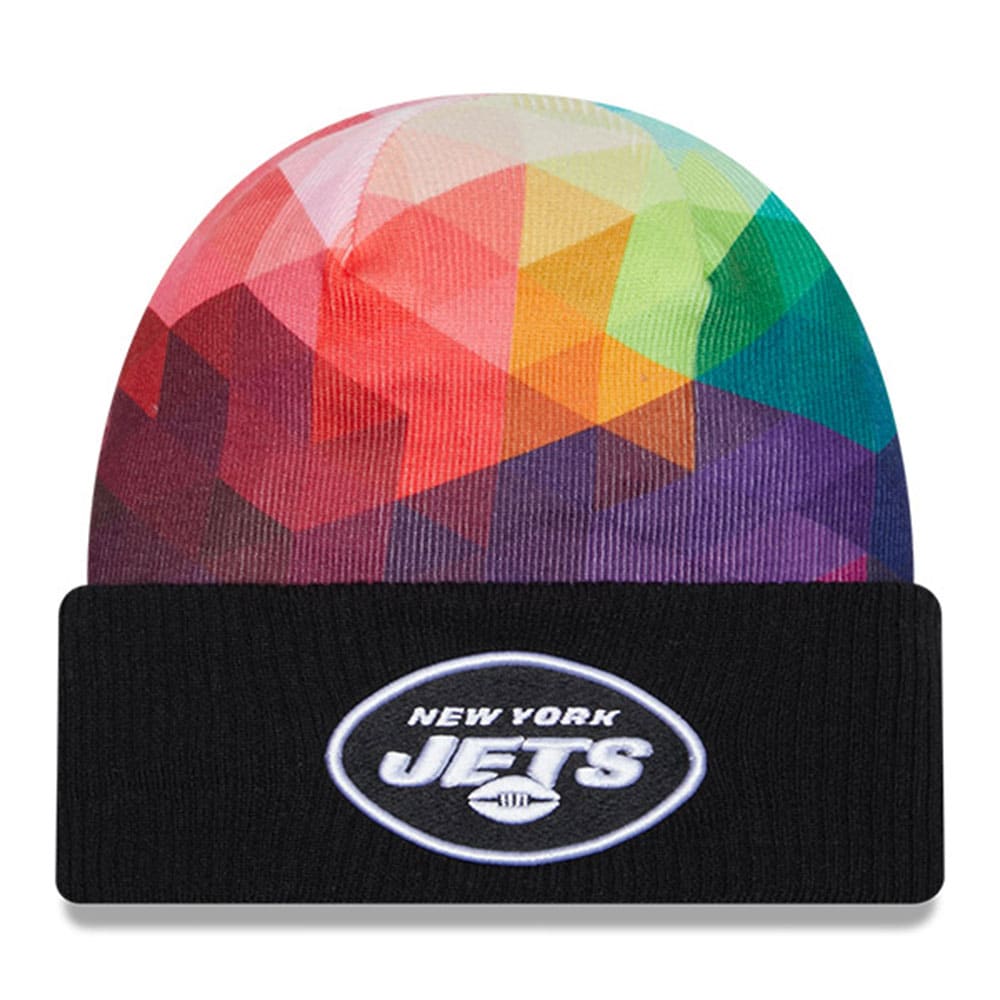 New England Patriots New York Jets Men's Black 2023 Crucial Catch Cuffed Knit Hat