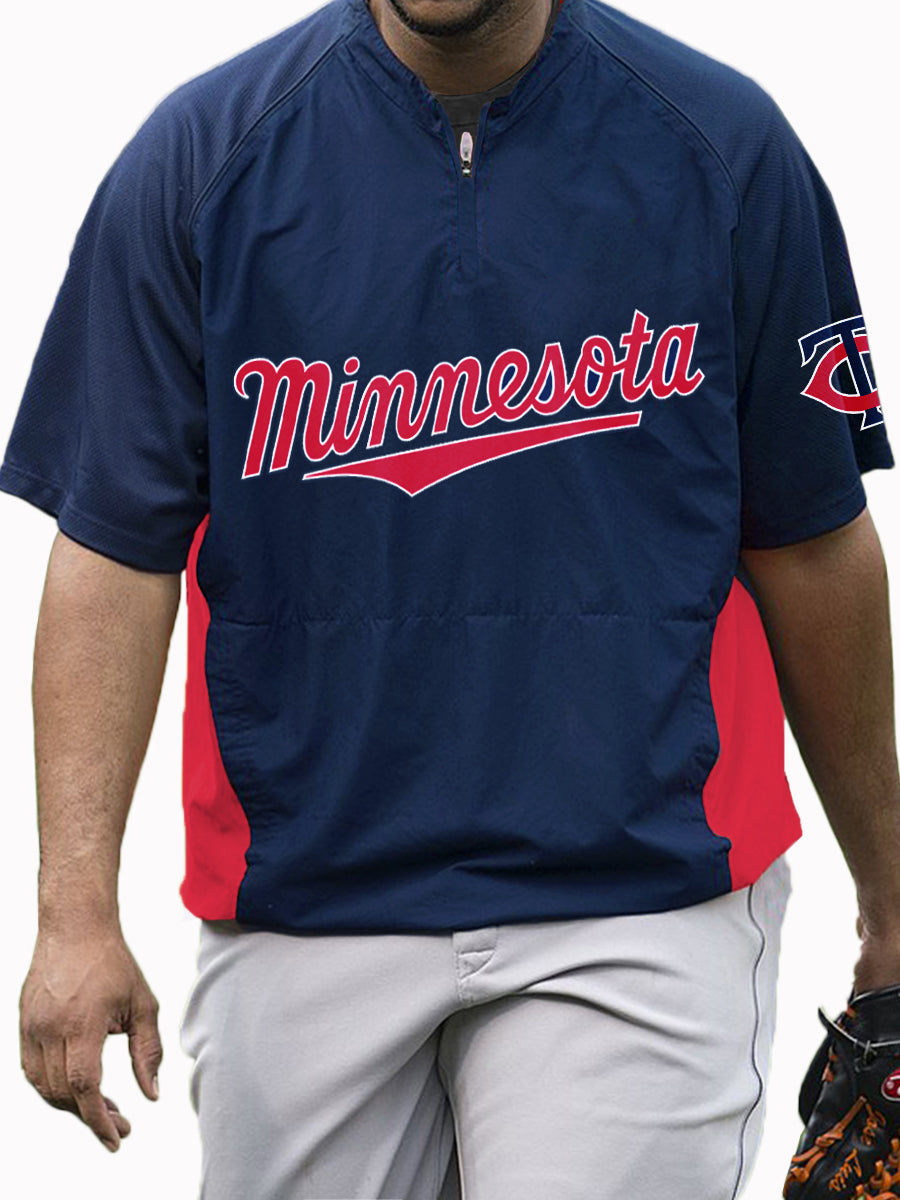 Minnesota Twins MLB Men's Raglan Short Sleeve Sports Top