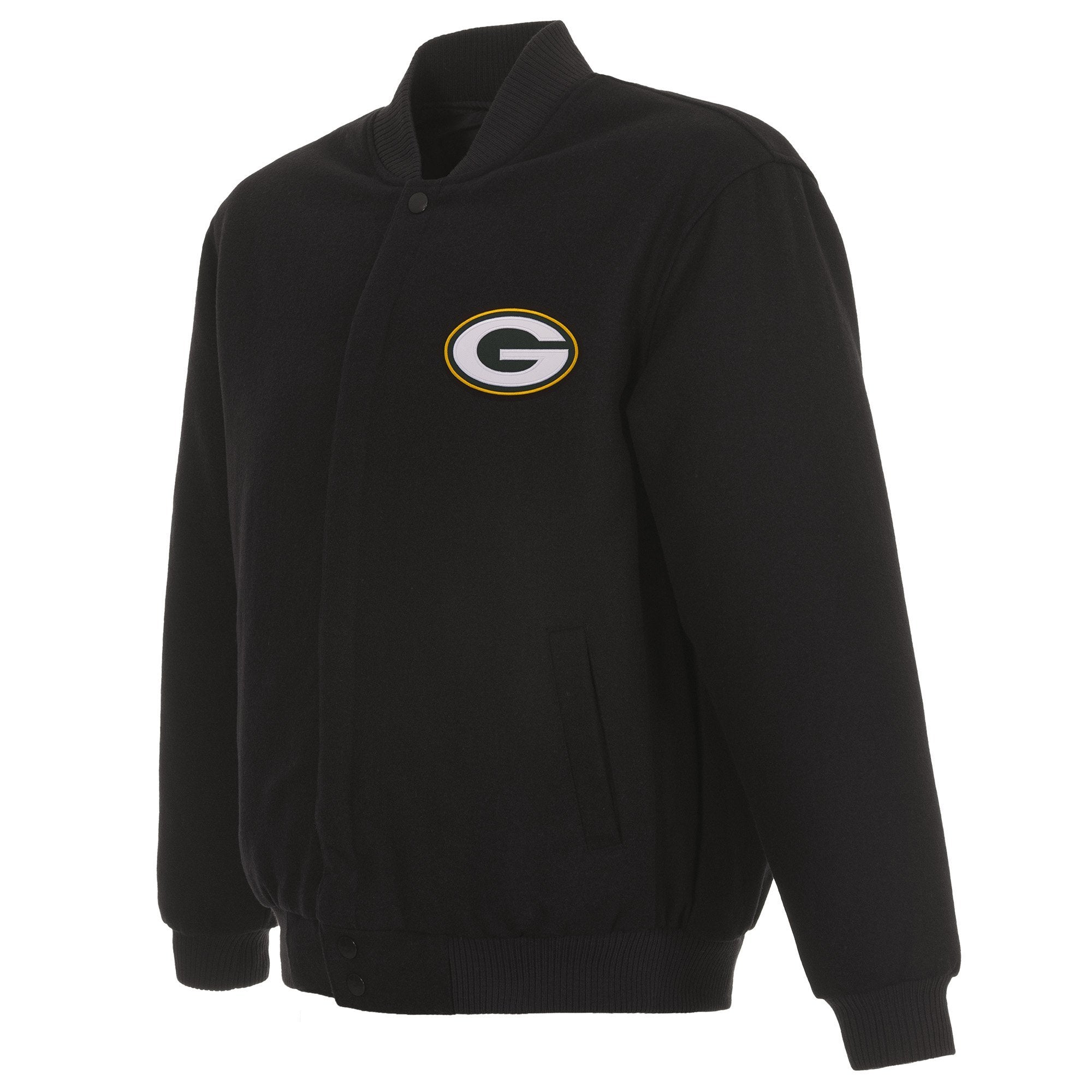 GREEN BAY PACKERS REVERSIBLE WOOL JACKET - BLACK