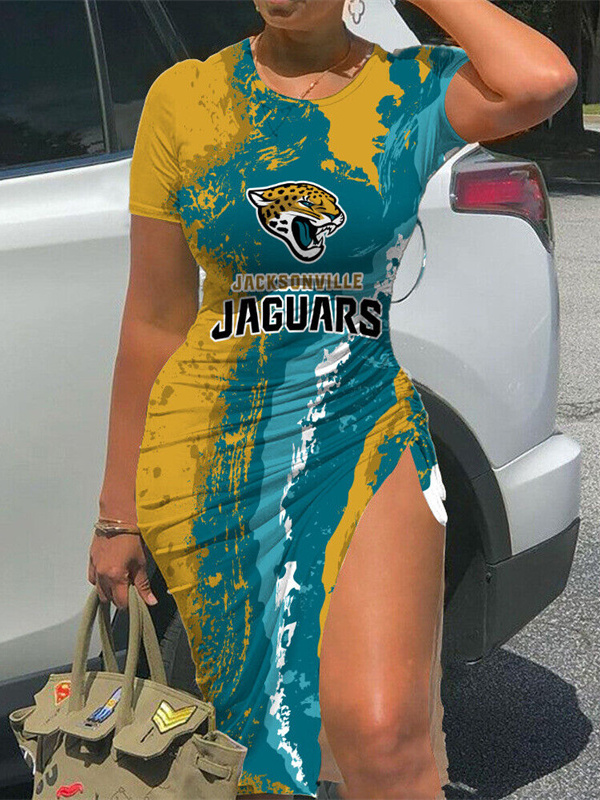 Jacksonville Jaguars Women's Slit Bodycon Dress
