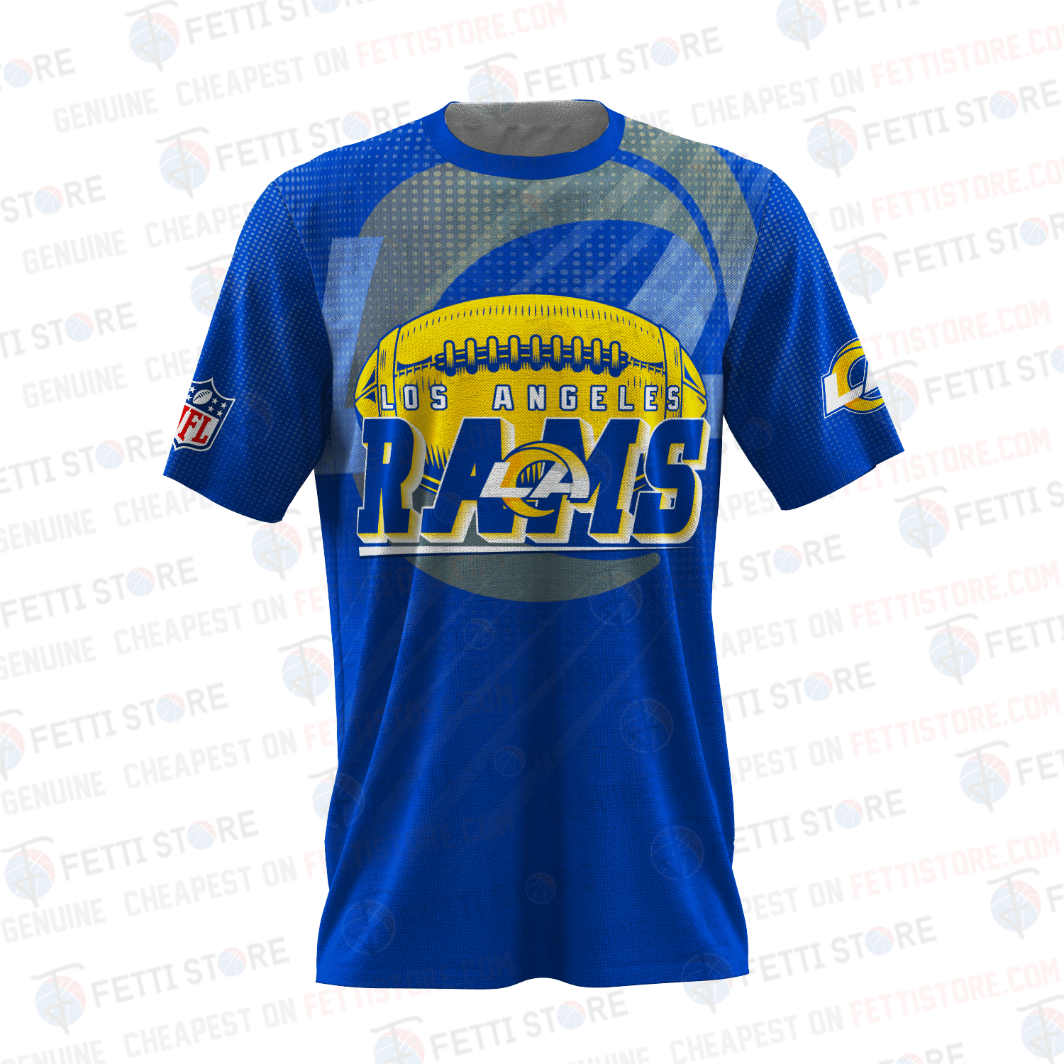 Los Angeles Rams R American Football Pattern 3D T-Shirt