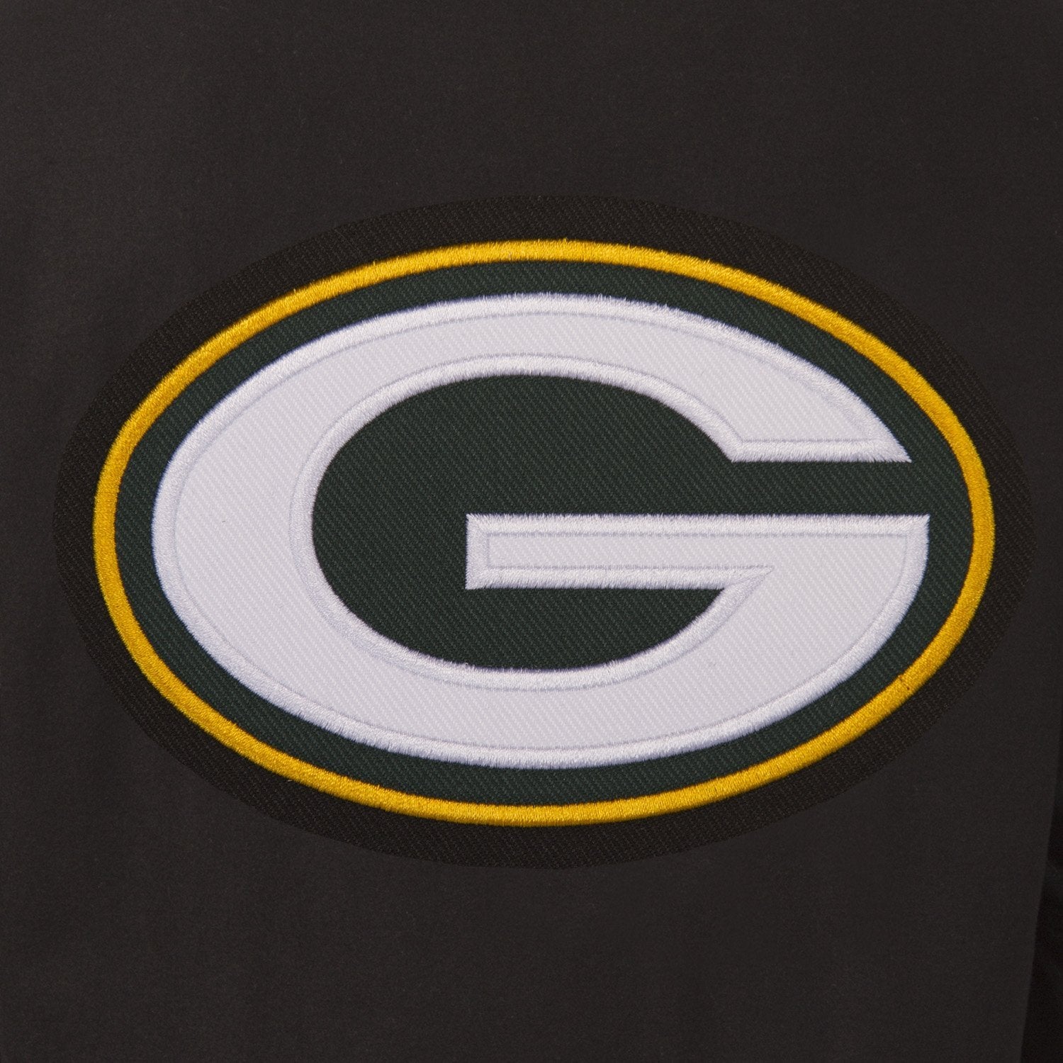 GREEN BAY PACKERS WOOL & LEATHER REVERSIBLE JACKET W/ EMBROIDERED LOGOS - BLACK