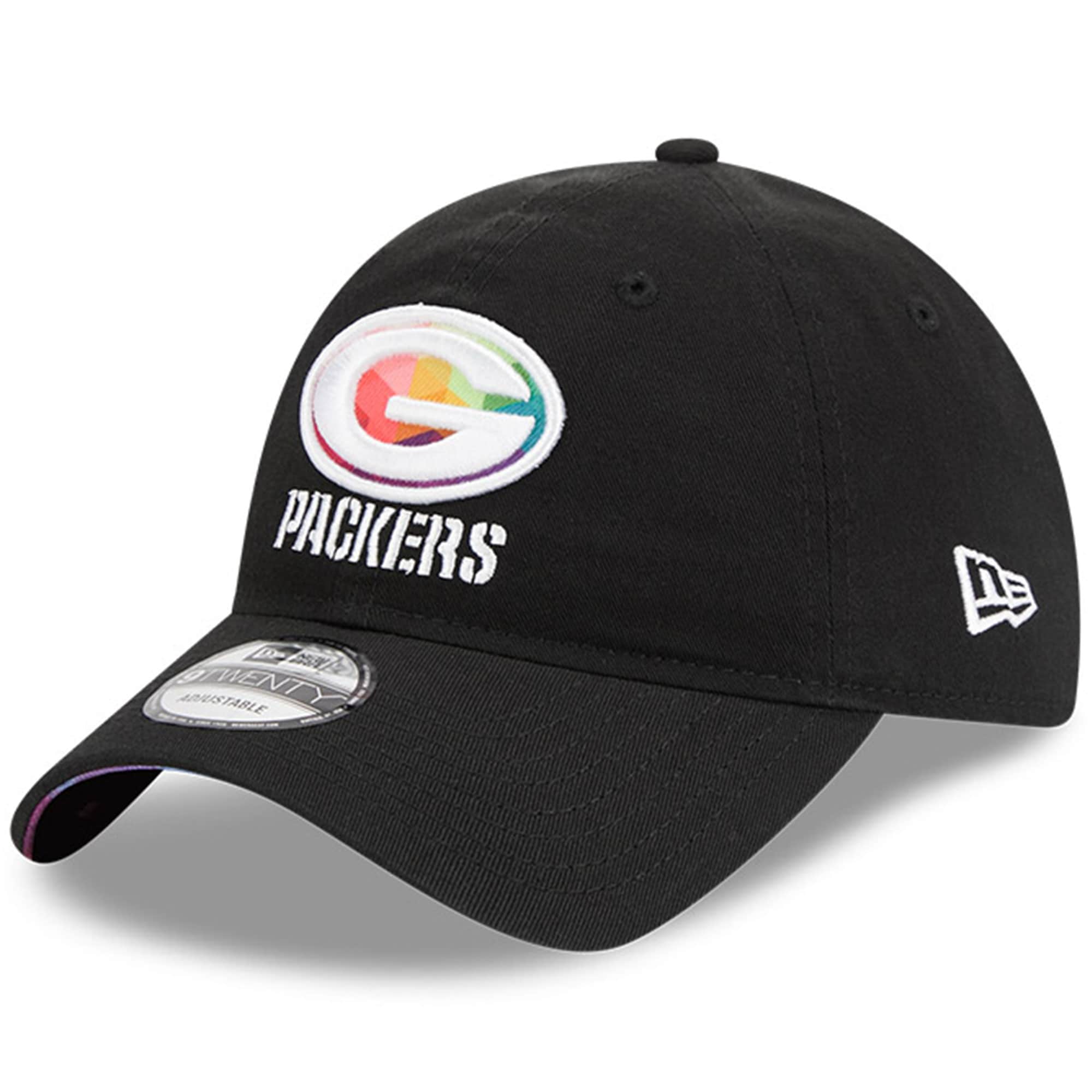 Green Bay Packers Men's   Black 2023  Crucial Catch 9TWENTY Adjustable Hat