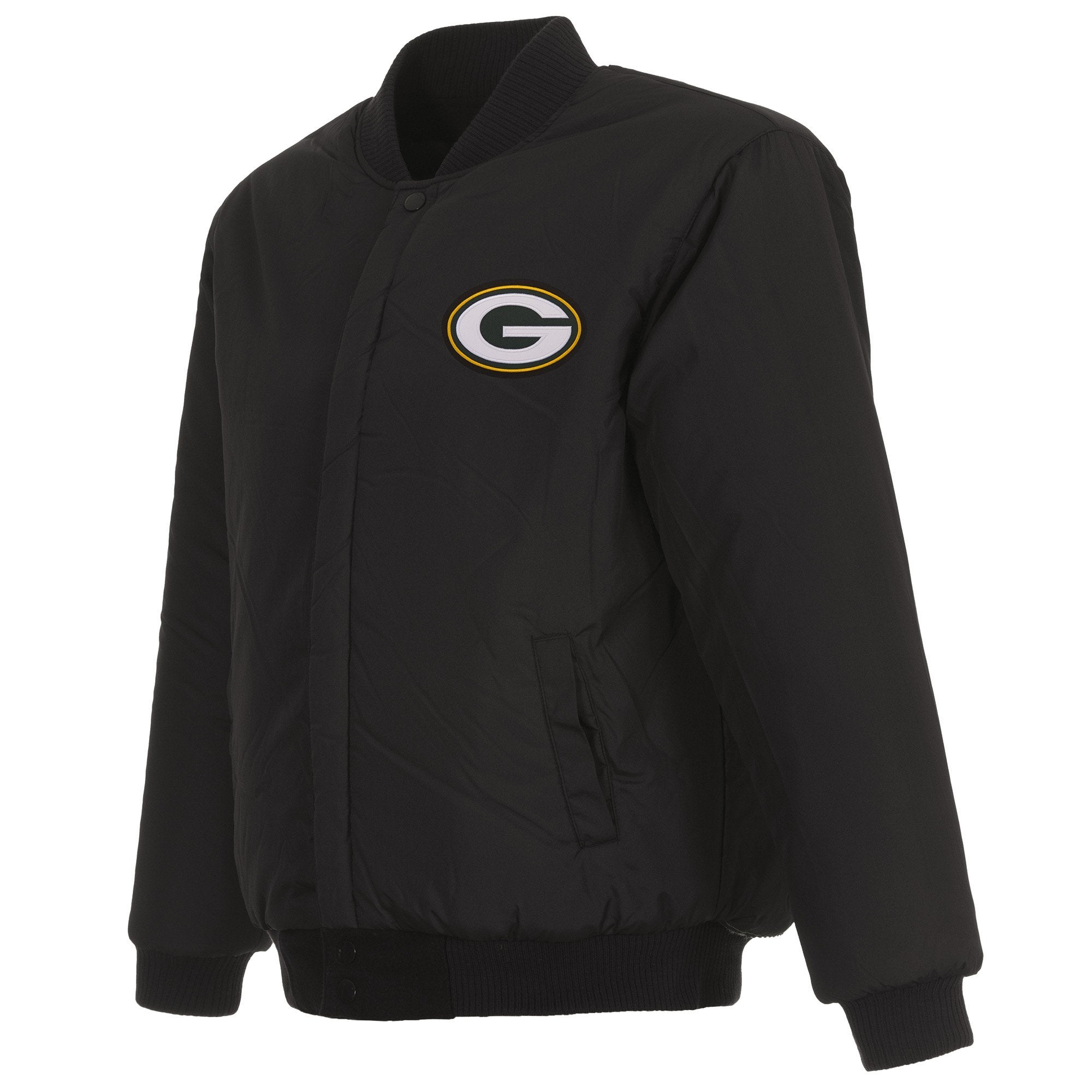 GREEN BAY PACKERS REVERSIBLE WOOL JACKET - BLACK