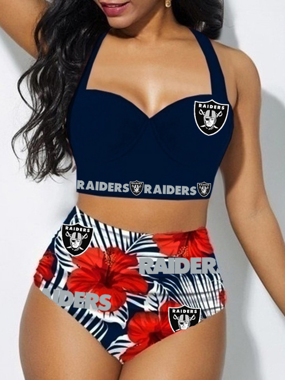 Las Vegas Raiders Sexy Print Bikini Swimsuit