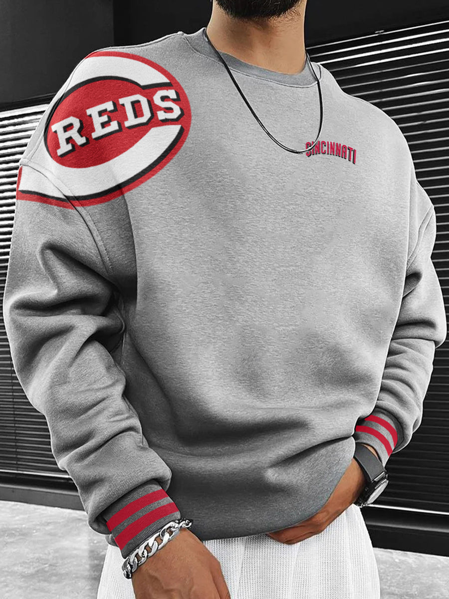 Cincinnati Reds Fashion Men's Crewneck Sweatshirt