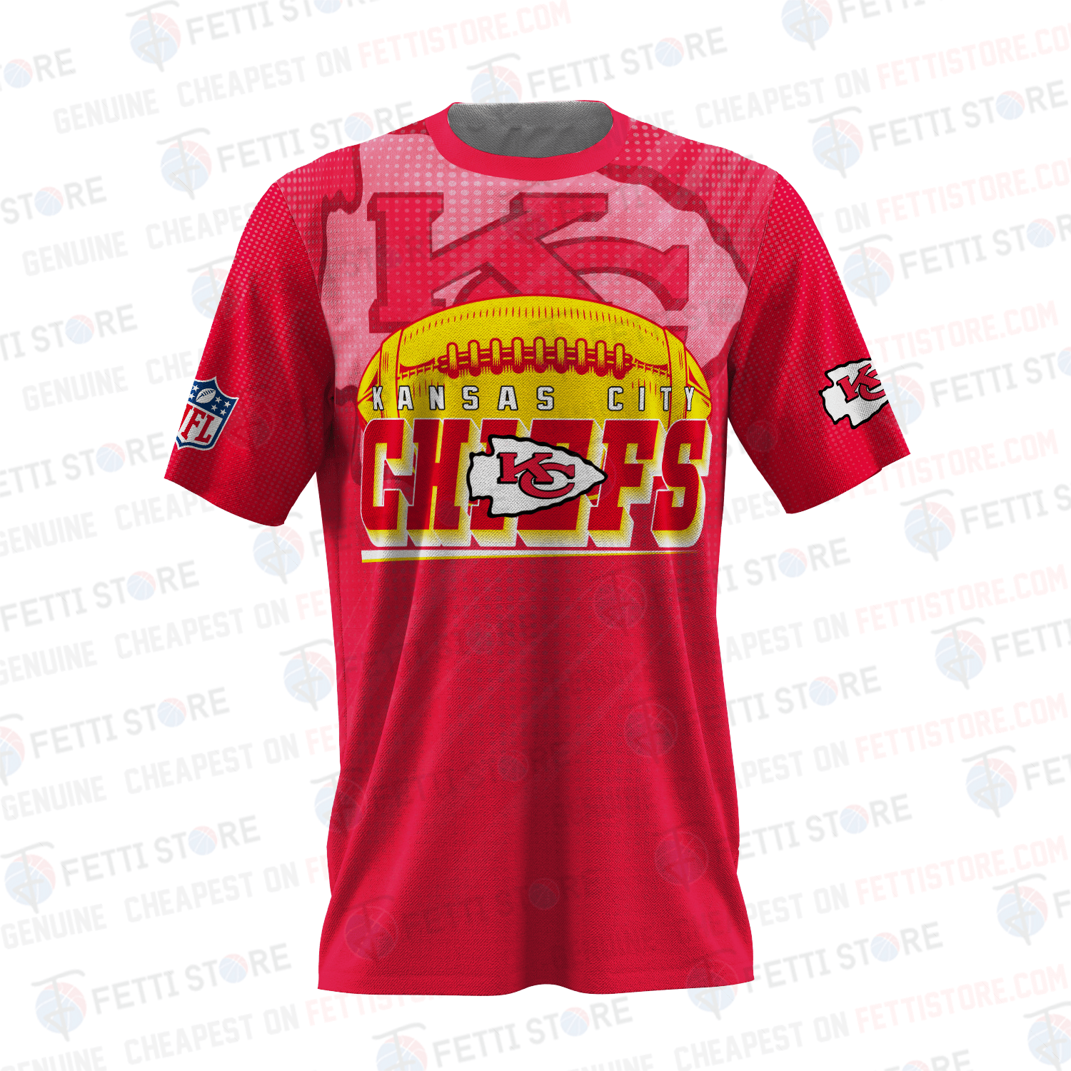 Kansas City Chiefs American Football Pattern 3D T-Shirt