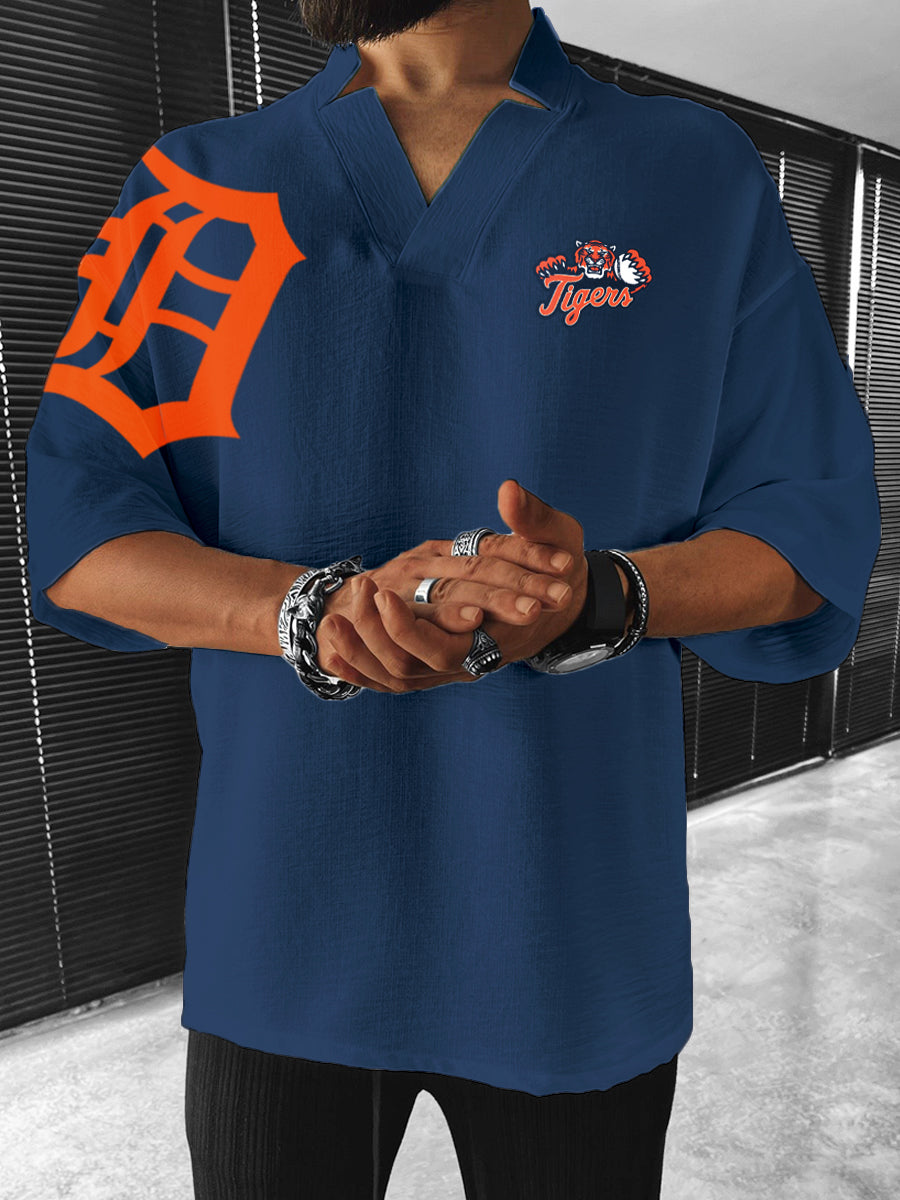 Detroit Tigers MLB Men's Comfortable V-Neck Short Sleeve Top