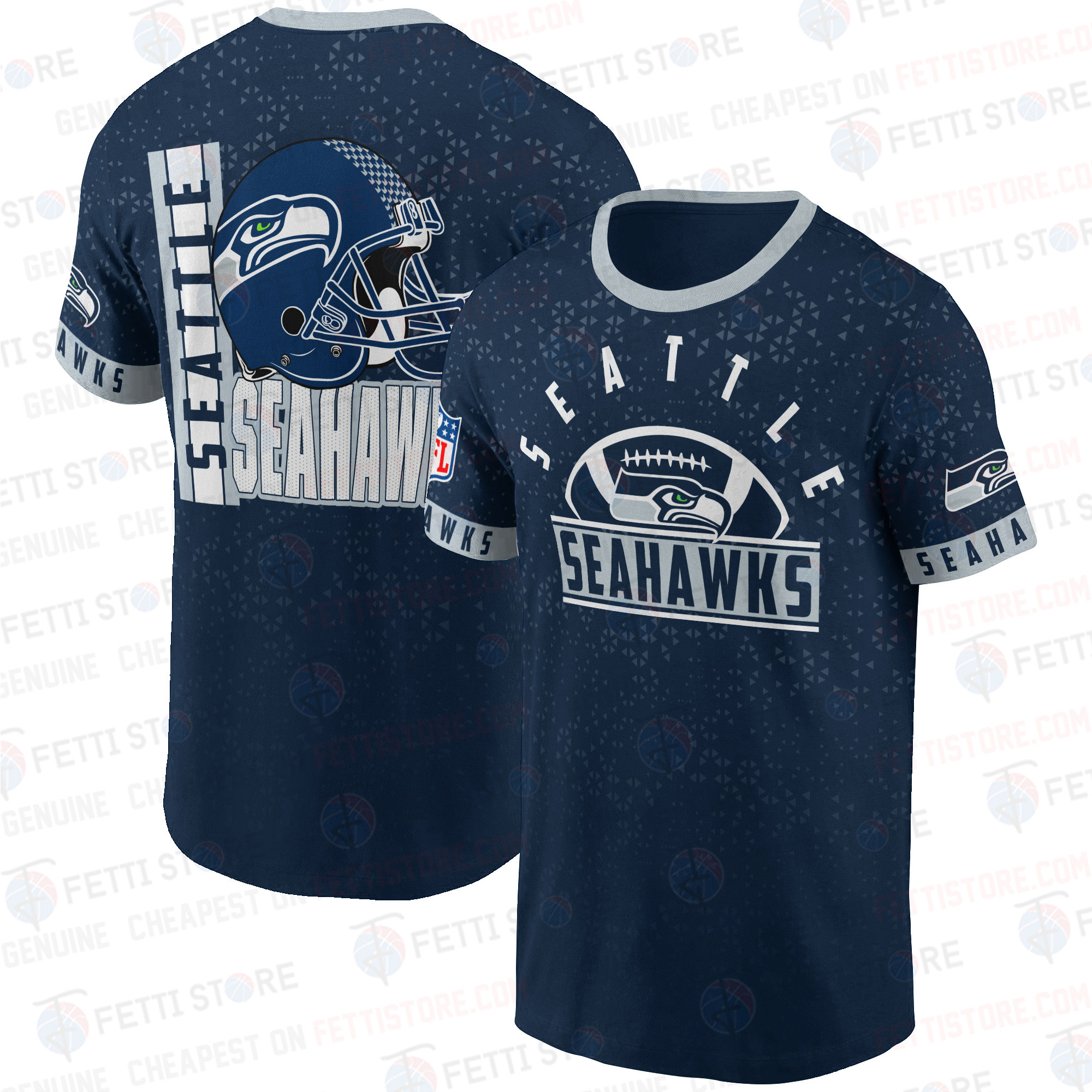 Seattle Seahawks American Football Leauge Pattern 3D T-Shirt SH1