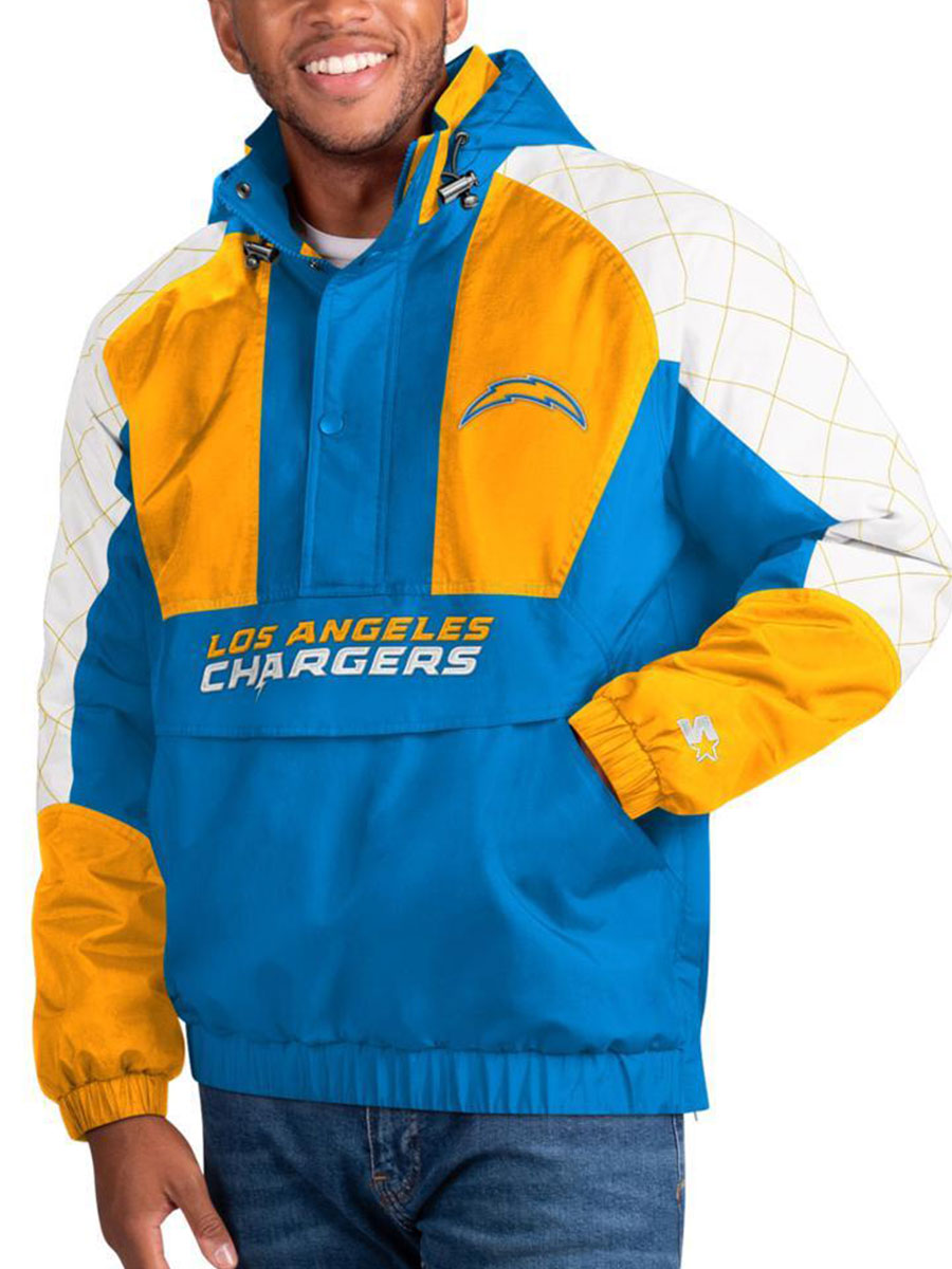 Los Angeles Chargers Check Half-Snap Pullover Jacket