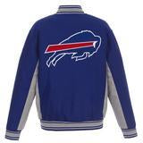 BUFFALO BILLS JH DESIGN WOOL REVERSIBLE FULL-SNAP JACKET – ROYAL