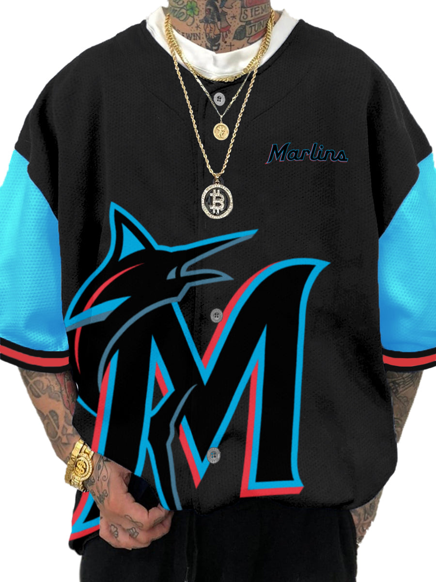 Miami Marlins MLB Men's Fashion Short Sleeve Jersey