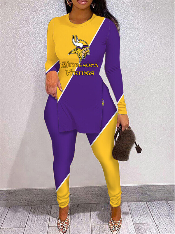 Minnesota Vikings Limited Edition High Slit Shirts And Leggings Two-Piece Suits