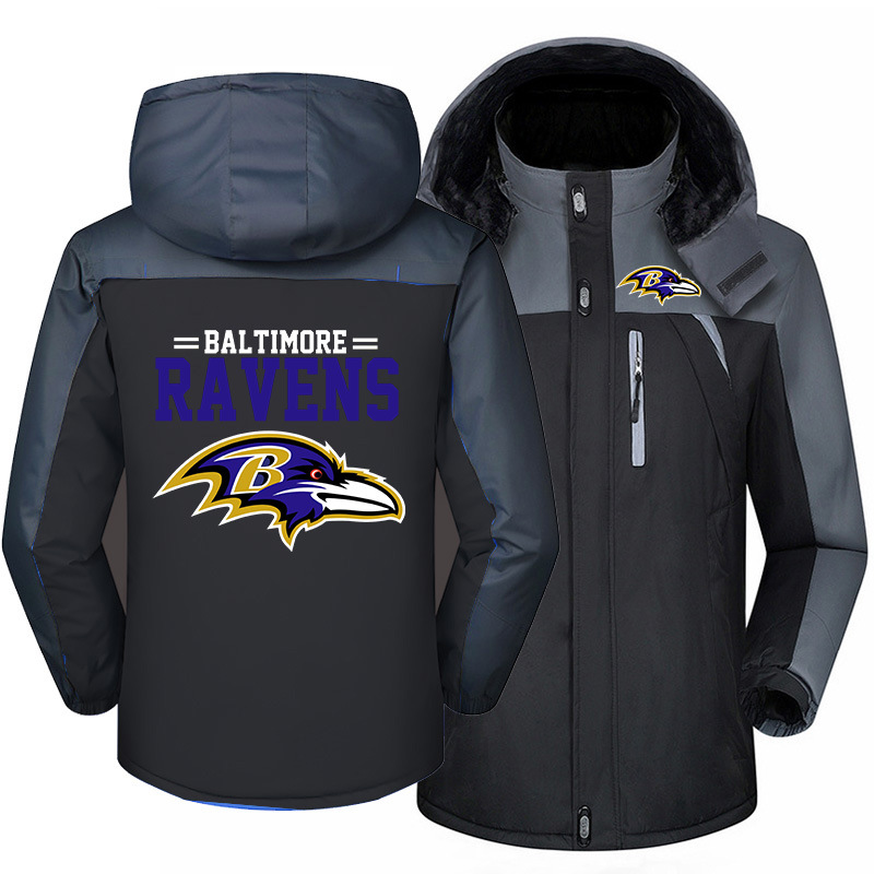 Baltimore Ravens Warm Hoodie Fleece Coat Winter Jacket Coat Ski Suit