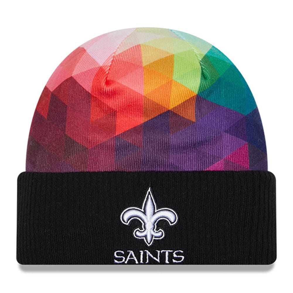 New Orleans Saints Men's Black 2023 Crucial Catch Cuffed Knit Hat
