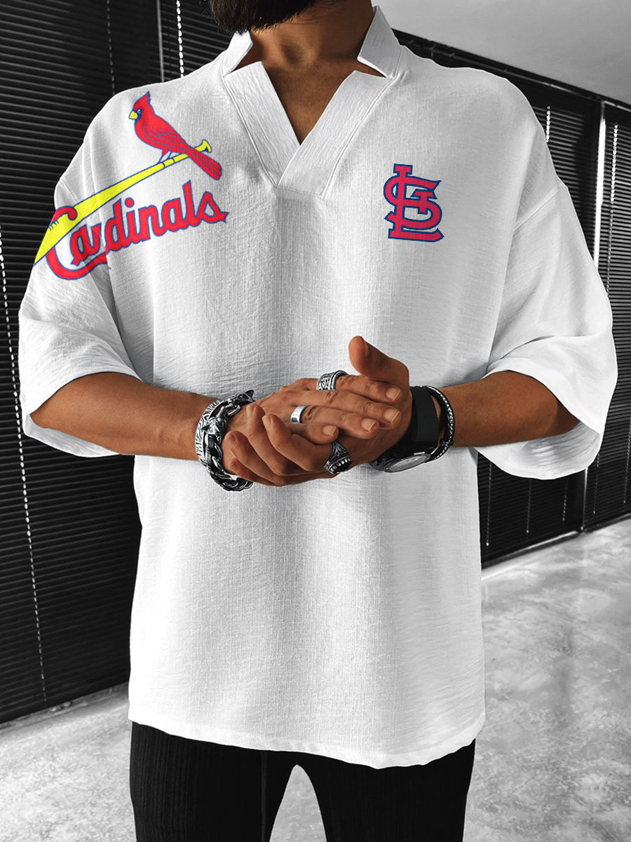 St. Louis Cardinals MLB Men's Comfortable V-Neck Short Sleeve Top