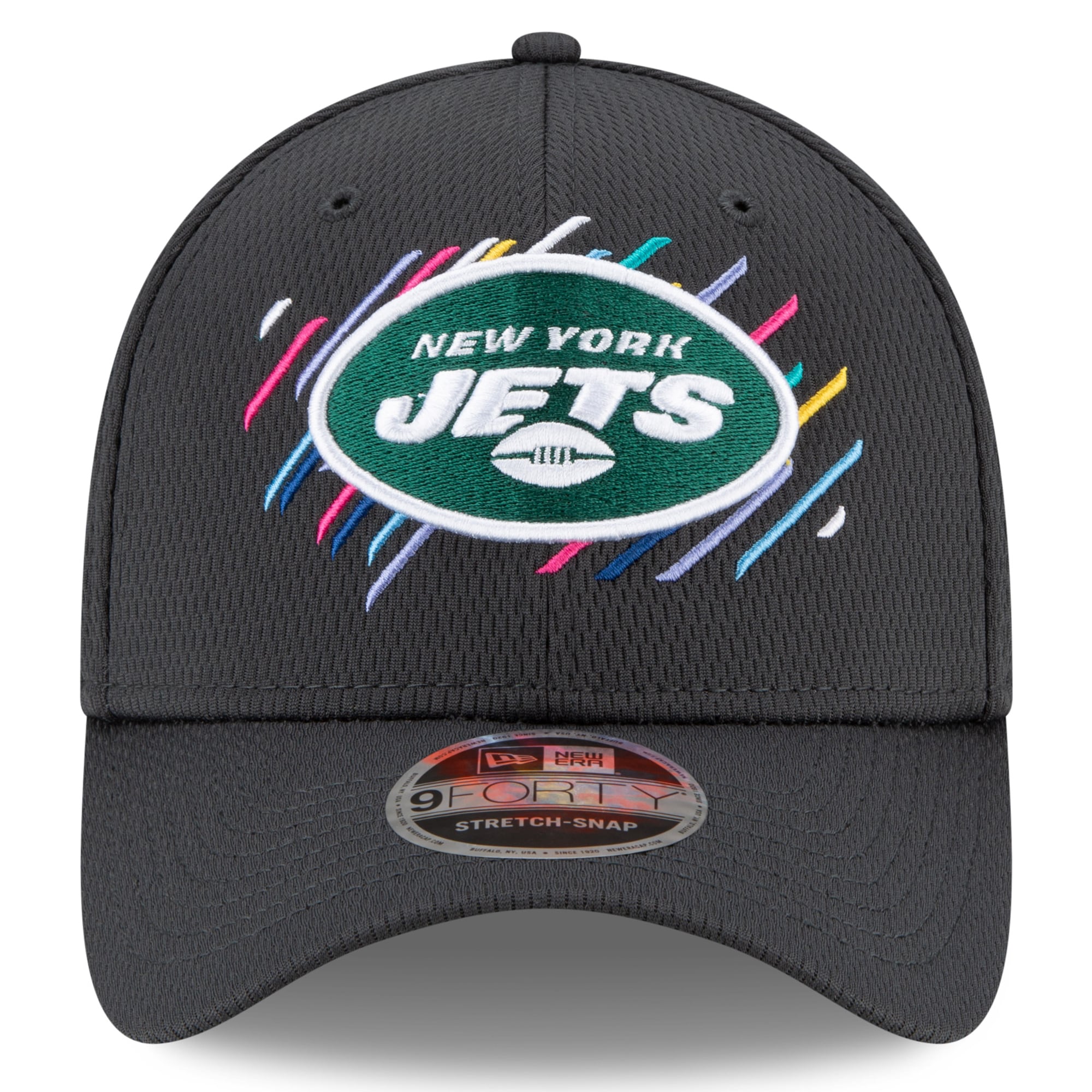 New England Patriots New York Jets Men's Charcoal 2021 Crucial Catch 9FORTY Adjustable Hat