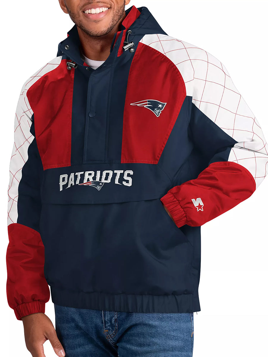 New England Patriots The Body Check Half-Snap Pullover Jacket