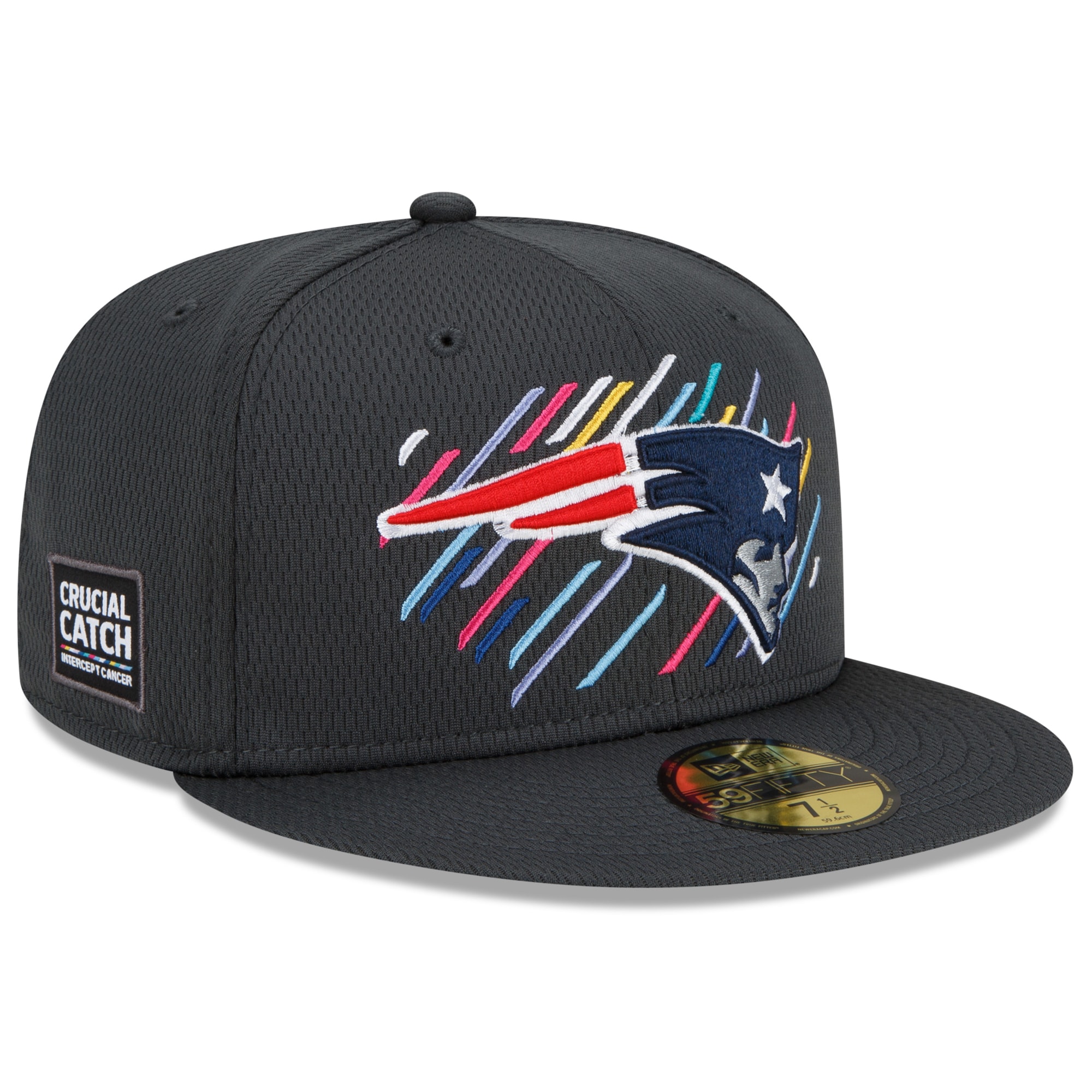 New England Patriots Men's  Charcoal 2021  Crucial Catch 59FIFTY Fitted Hat