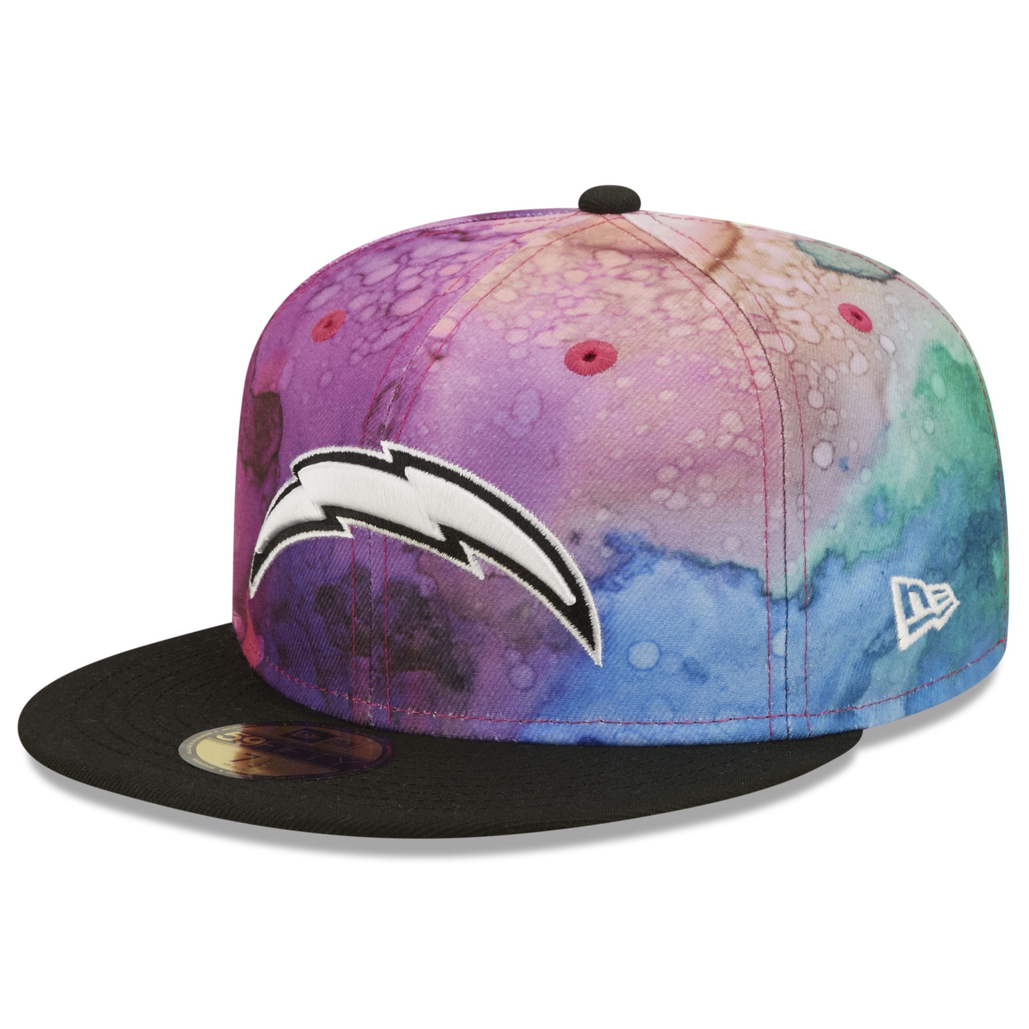 Los Angeles Chargers Men's  Pink/Black 2022  Crucial Catch 59FIFTY Fitted Hat