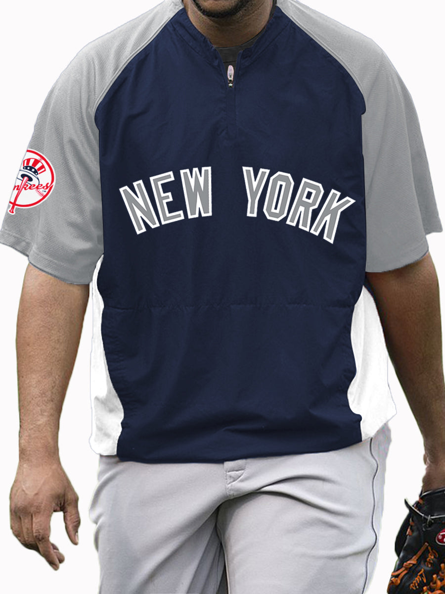 New York Yankees MLB Men's Raglan Short Sleeve Sports Top