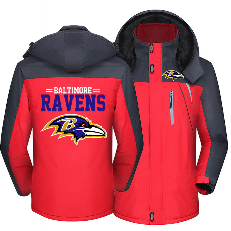 Baltimore Ravens Warm Hoodie Fleece Coat Winter Jacket Coat Ski Suit