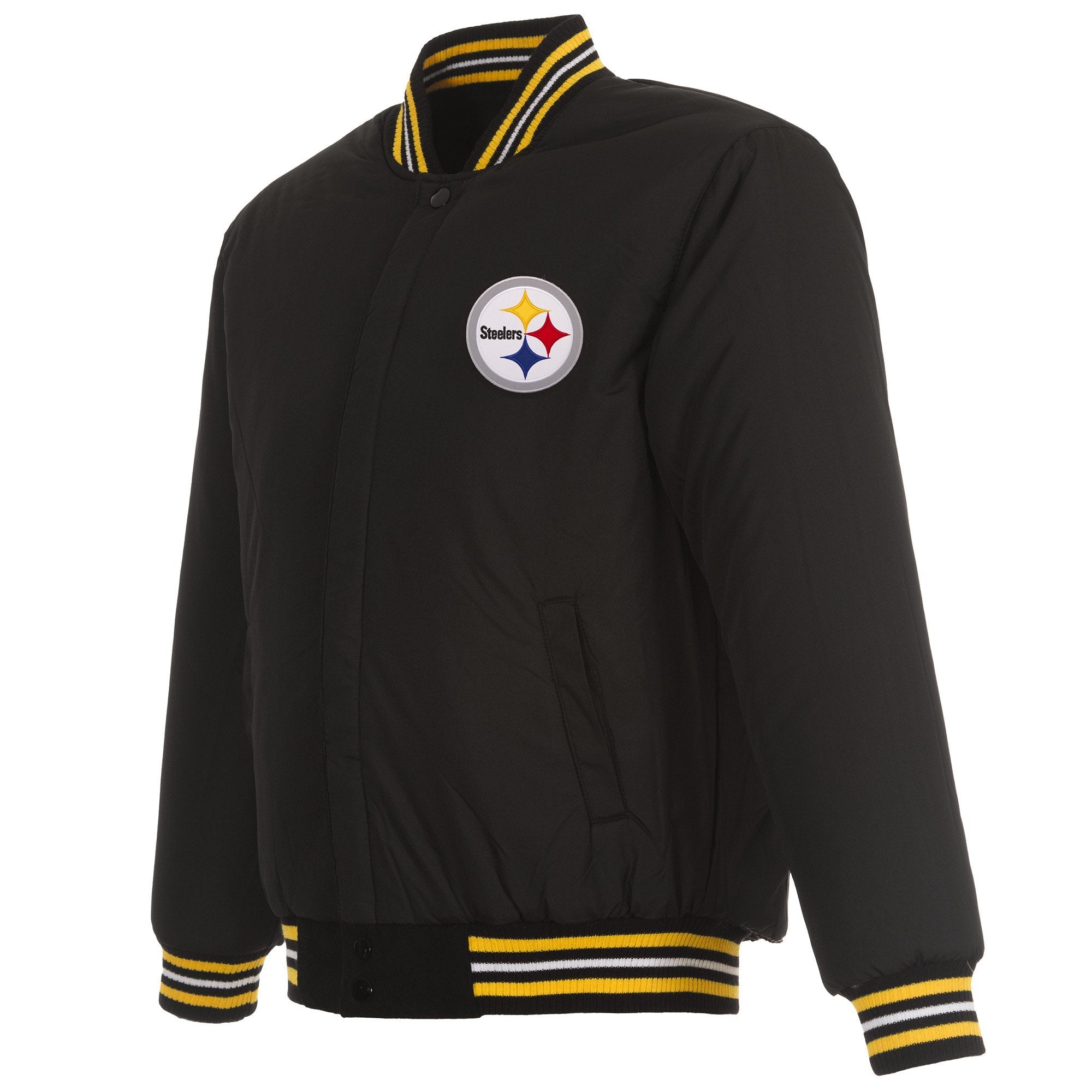 PITTSBURGH STEELERS REVERSIBLE WOOL JACKET - BLACK