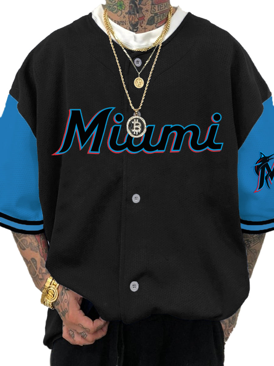 Miami Marlins Fashion Men's Fashion Short Sleeve Jersey
