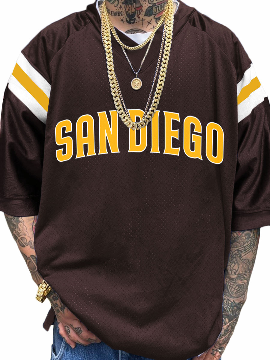 San Diego Padres MLB Men's Fashion V-Neck Short Sleeve Jersey