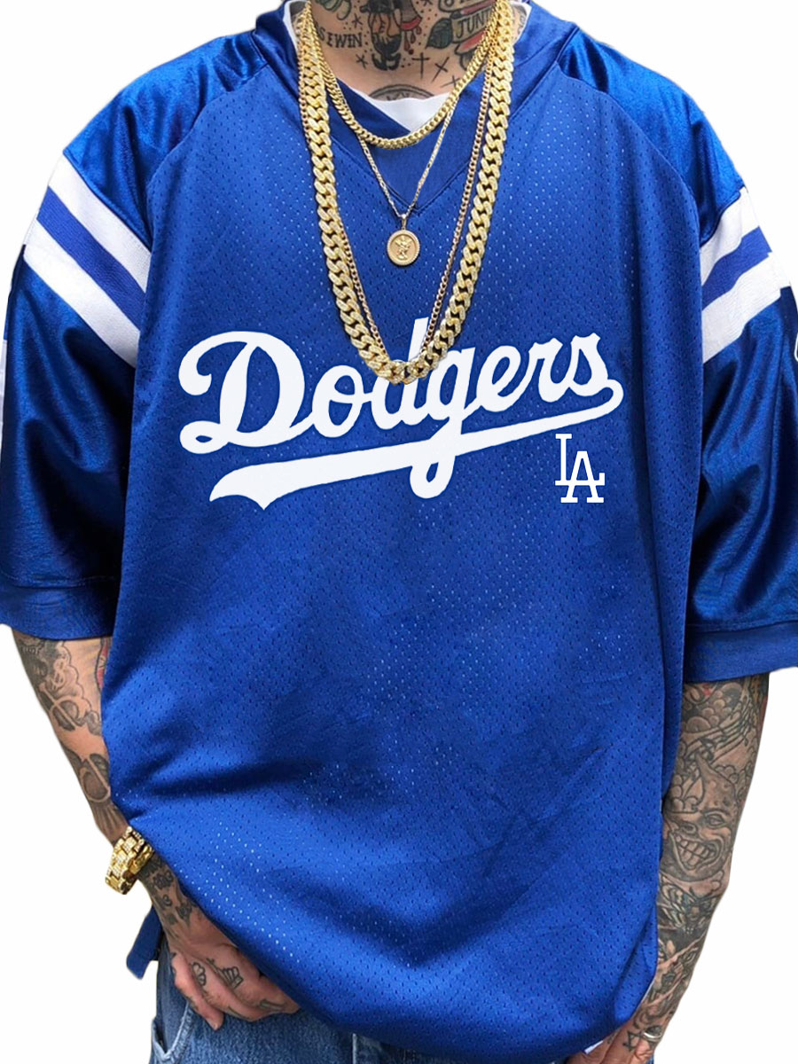 Los Angeles Dodgers MLB Men's Fashion V-Neck Short Sleeve Jersey
