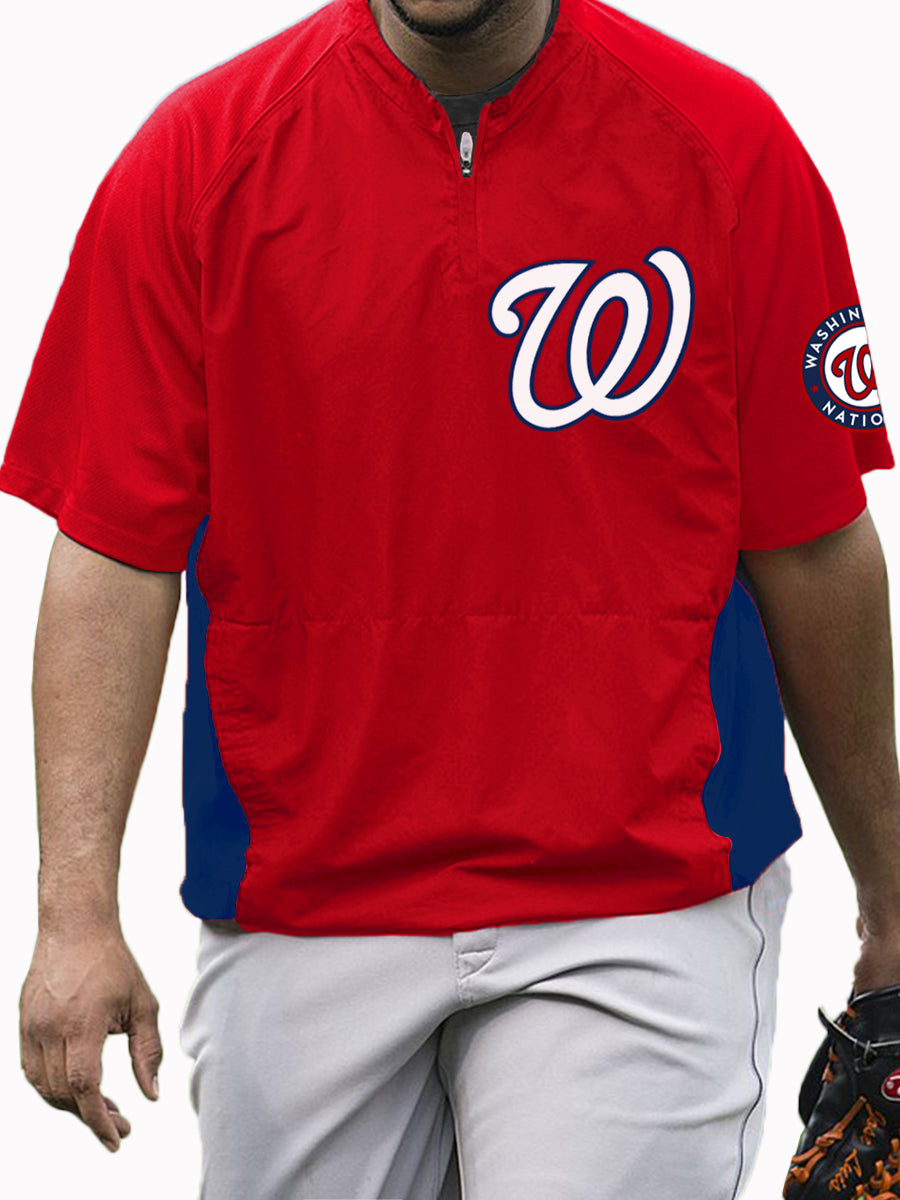 Washington Nationals MLB Men's Raglan Short Sleeve Sports Top