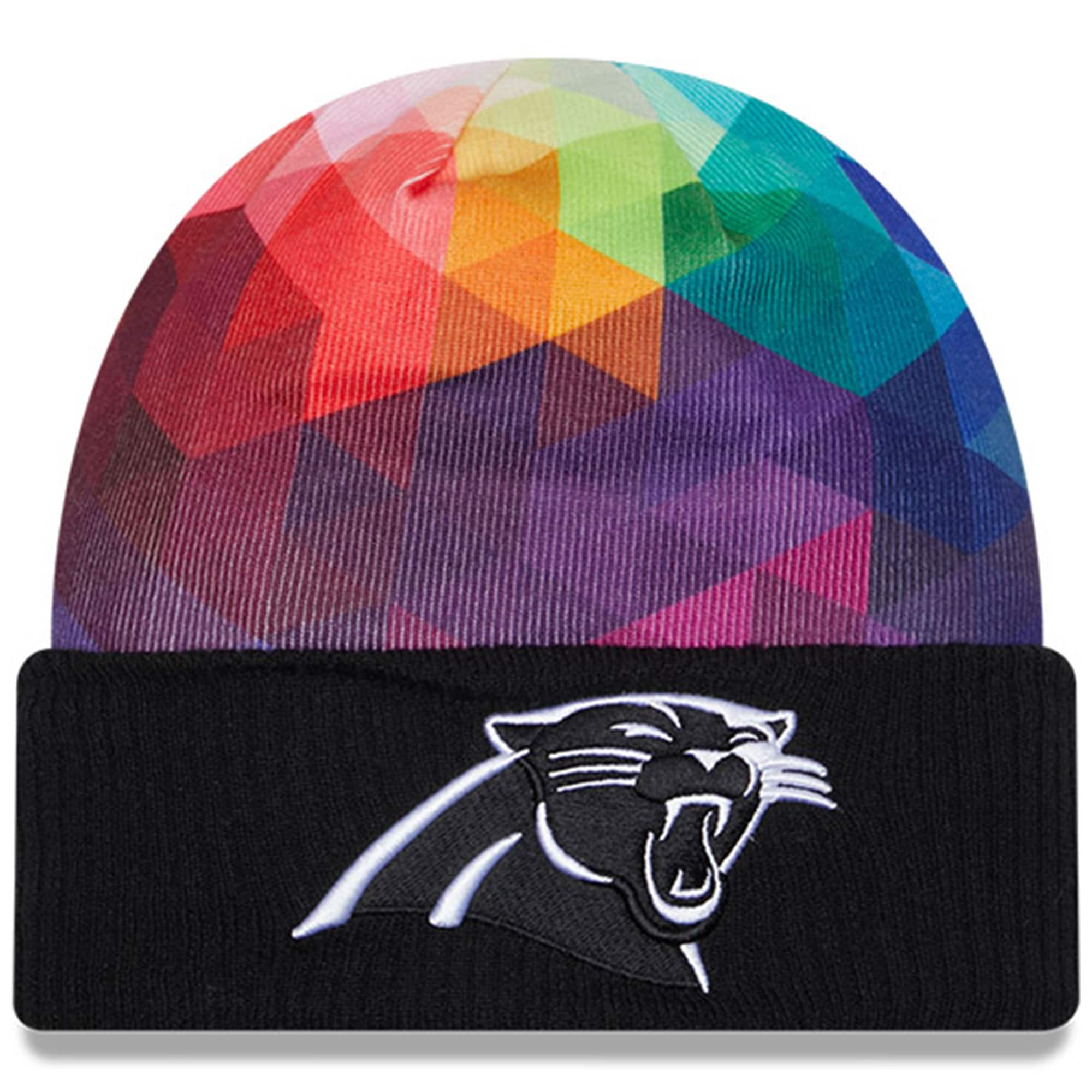 Carolina Panthers Youth Black 2023 Crucial Catch Cuffed Knit Hat