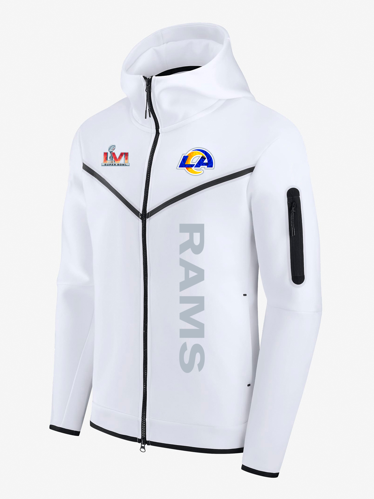 Los Angeles Rams LVI White Diamond Full-Zip Jacket